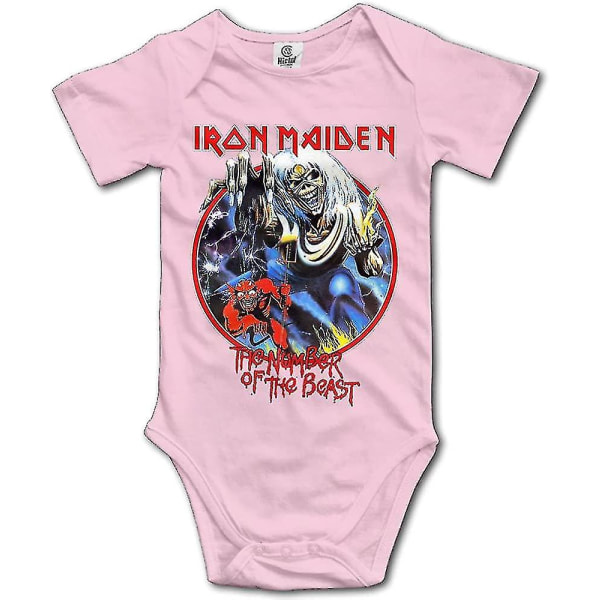 Vbe108 Iron Maiden Logotyp Nicko Mcbrain Baby Onesie Söt M