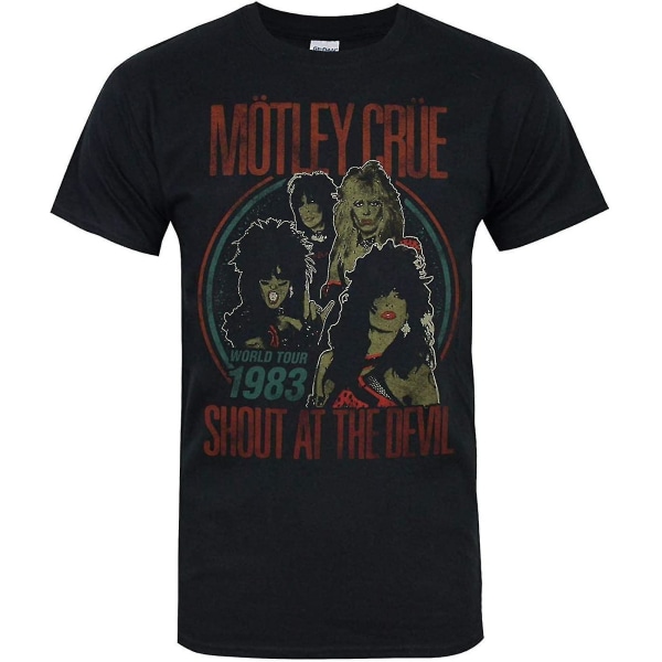 Officiell Motley Crue World Tour 1983 t-shirt för män, stor svart 2XL