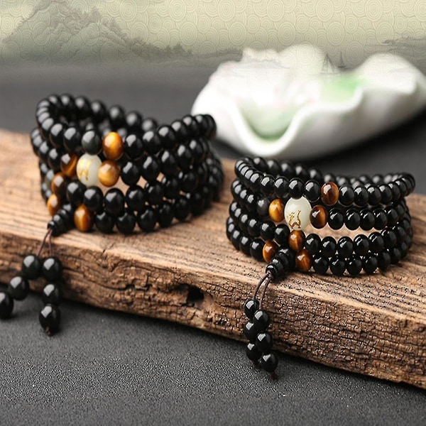 108 pärlor Onyx Luminous Mala Blet Layer Vinta