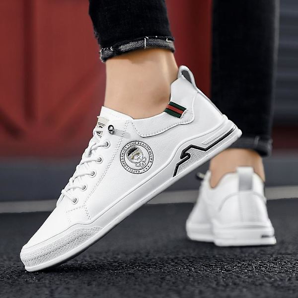 Casual för män Läder All-Match Skor Modeskor Fr2167 White 44