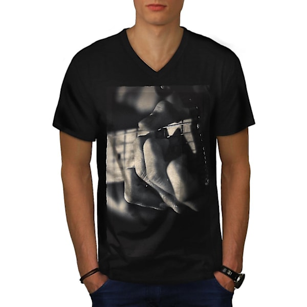 Basgitarr Foto Musik T-shirt för män S
