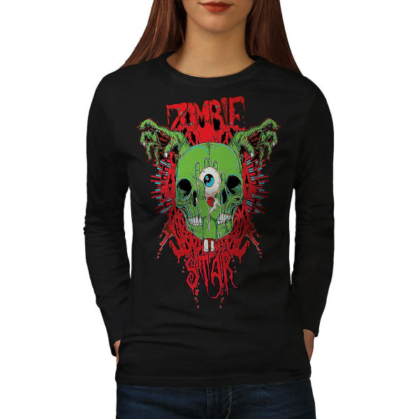 Skull Star Dead Zombie Women Blacklong Sleeve T-shirt XXL