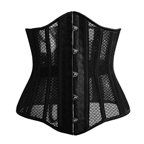 Lequeen Platt Mage För Smal Kvinna Stålben Korsett Kroppsformare Gördlar Mercerized Waist Trainer Bantning Kroppsmidja