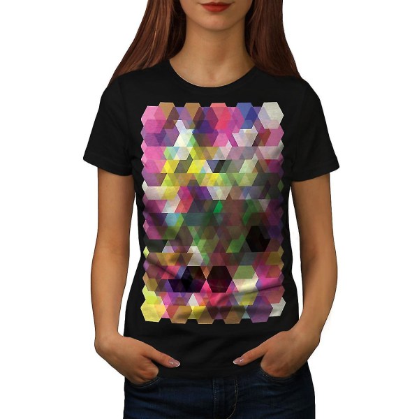 Polygon Shape Women Blackt-shirt M