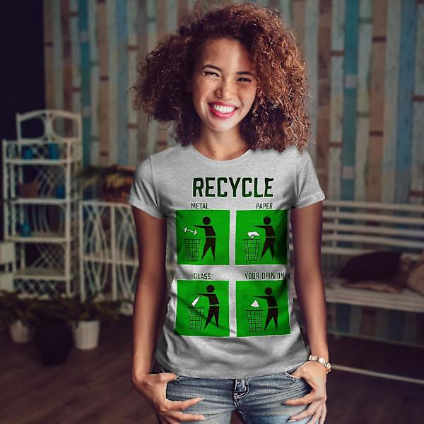 Återvinn offensiv T-shirt för kvinnor M