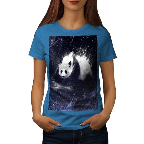 Space Lazy Panda Animal Kvinnor Royal Bluet-shirt L
