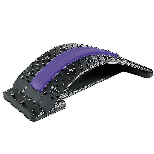 Magnetoterapi Justerbar ryggmassage i flera nivåer Bår Midja Nacke Stretch Fitness Ländrygg halsryggstöd Smärtlindring Avslappning Purple