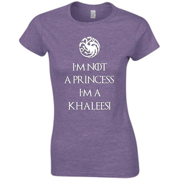I'm Not A Princess I'm A Khaleesi Shirt Dam Game Of Thrones Shirt (l, Heather Purple) M