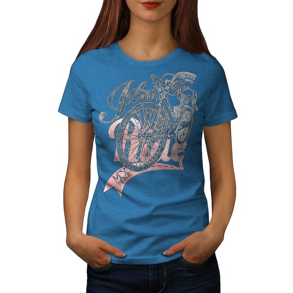 I Love To Ride Slogan Kvinnor Royal Bluet-shirt M