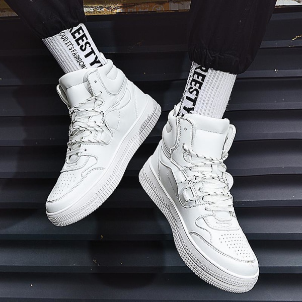 Sport löparskor för män Mode High-Top Casual Skor J186 White 39