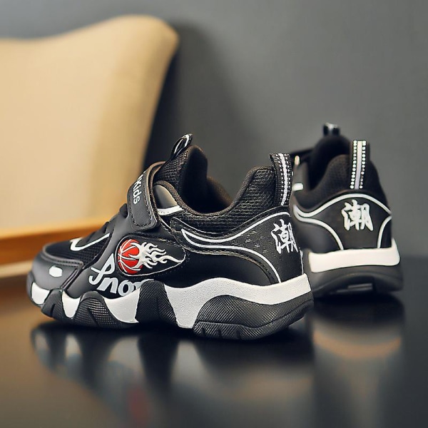 Sneakers för barn Andas löparskor Mode Sportskor för pojkar Flickor 3A1990 Black 31