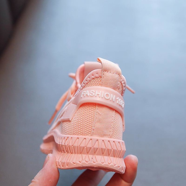 Sneakers som andas löparskor Mode Pojkar Flickor Sportskor 3A1363 Pink 32