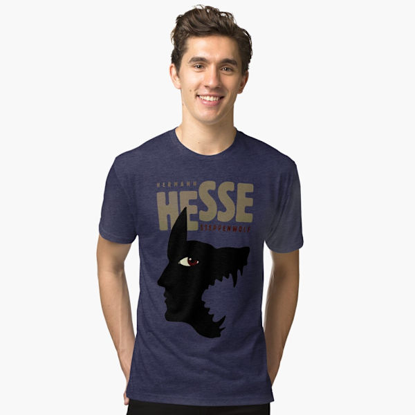 Hermann Hesse Tri-blend T-shirt Navy L_Front