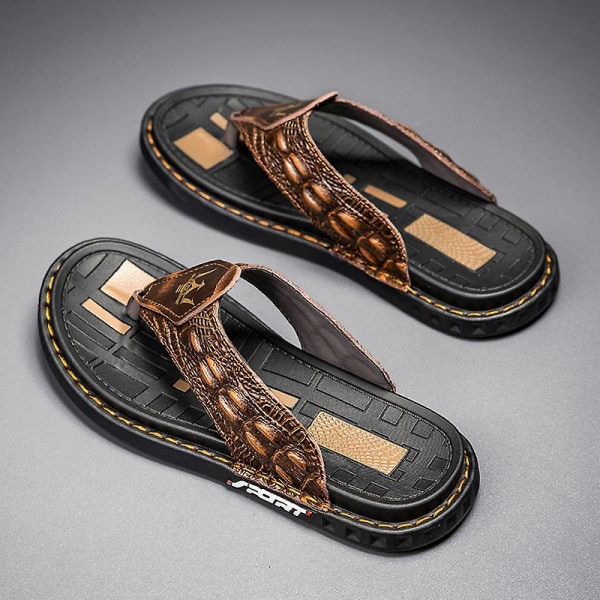 Herrtofflor Halkfria sandaler Mode strandskor för kvinnor 20519 Brown 44