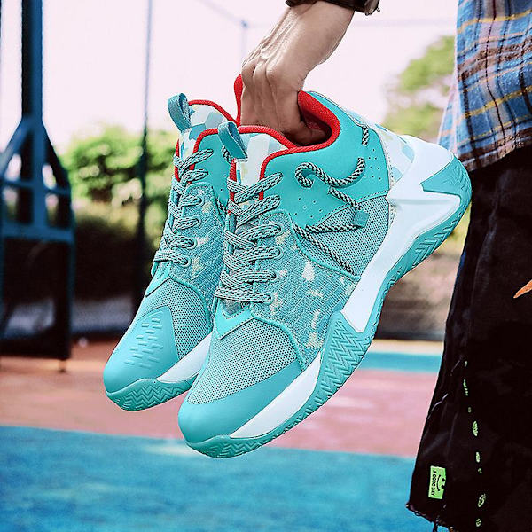 Basketskor för män Mode Halkfria sneakers Andas sportskor G011 Blue 41