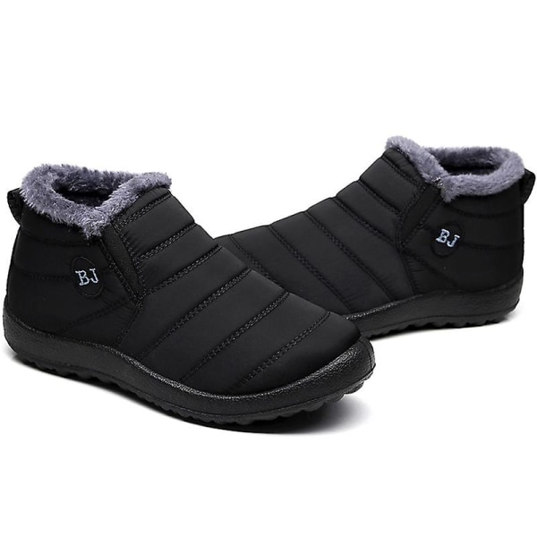 Herrstövlar Lätta vinterskor för män Snowboots Vattentäta Vinterskor Plus Size 47 Slip On Unisex Ankel Vinterstövlar Black 43