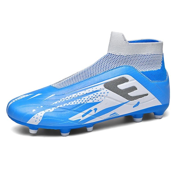 Fotbollsskor för män Höga fotbollsskor för vuxna Grästräning Sport Skor Sneakers 2Lkhu02 Blue 38