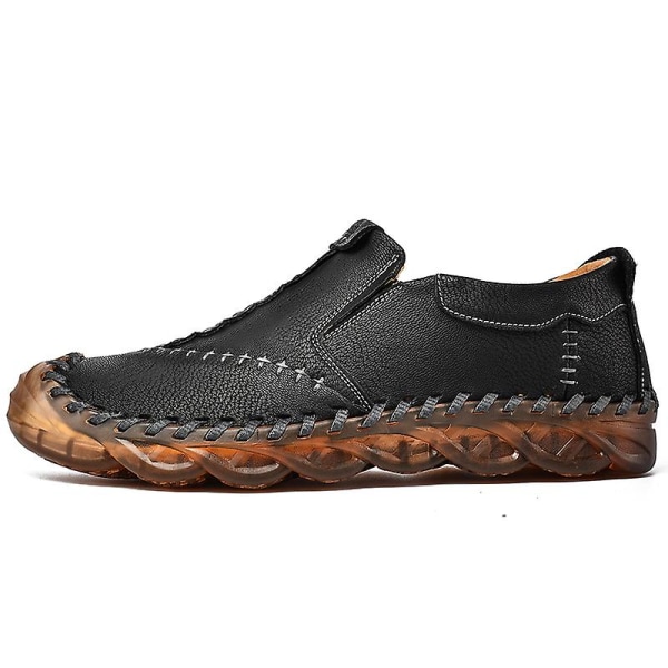 Casual för män Läder Loafers 3038 Black 42
