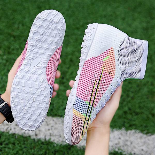 Fotbollsskor för män Halkfria fotbollsskor för herr, Gräs Fotbollssneakers Ck14 Pink1 41