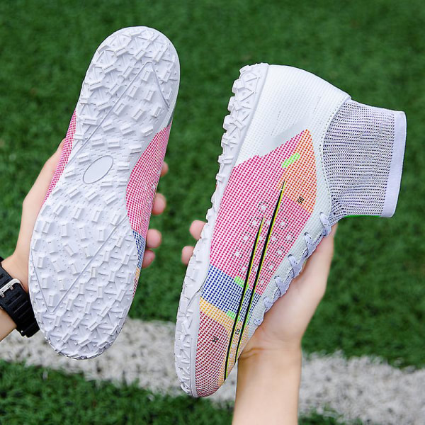 Fotbollsskor för män Halkfria fotbollsskor för herr, Gräs Fotbollssneakers Ck14 Pink1 46