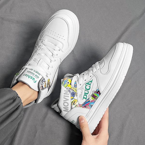Sneakers för män High-Top Mode High-Top Casual Shoes 2C8922 Green 41