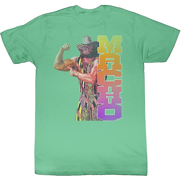 Macho Man 1980-talet Wwf Heavyweight Wrestler Print Macho Vuxen T-shirt M