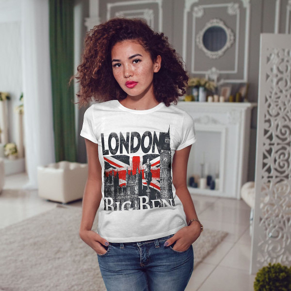 London Whitet-skjorta för kvinnor 3XL