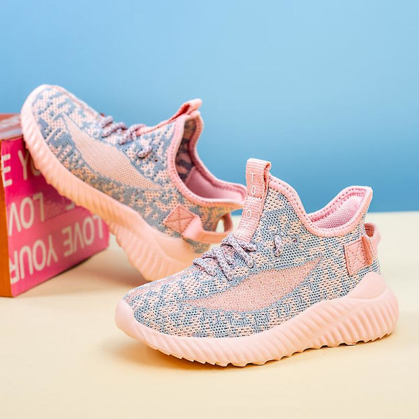 Sneakers för barn som andas löparskor Mode Sportskor T2113 Pink 34