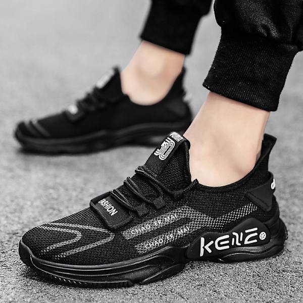 Herrsneakers löptennisskor Lättviktsventilerande Sport Athletic 3Dk219 BlackWhite 44