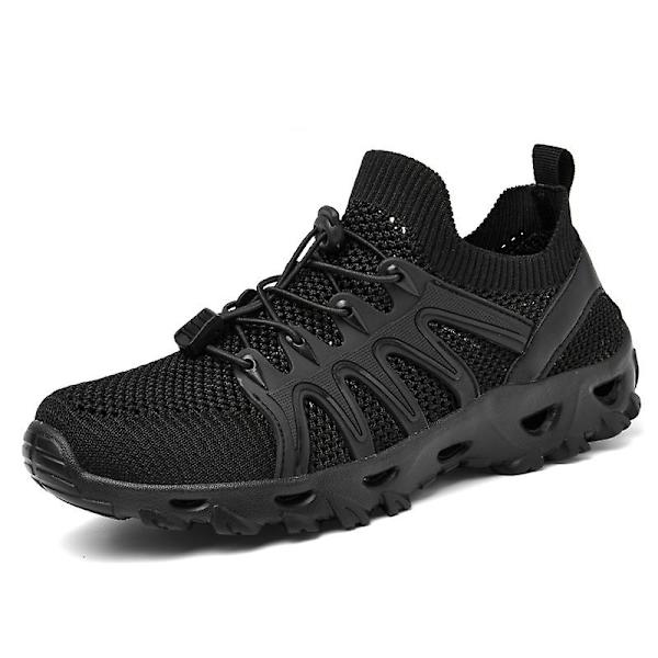 Herr vandringsskor Trailrunning Skor Halksäkra Fitness Promenad Jogging Sneakers 3C238 Black 42