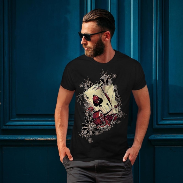 Gamble Poker Player Herr Blackt-shirt | Wellcoda M