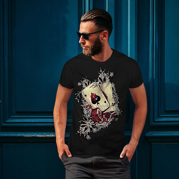 Gamble Poker Player Herr Blackt-shirt | Wellcoda S