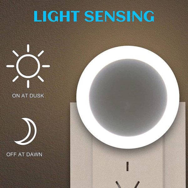 Auto-on/joint-funktion, LED-ljus med sensor, lämplig för sovrum, korridor (2 st), (vit)