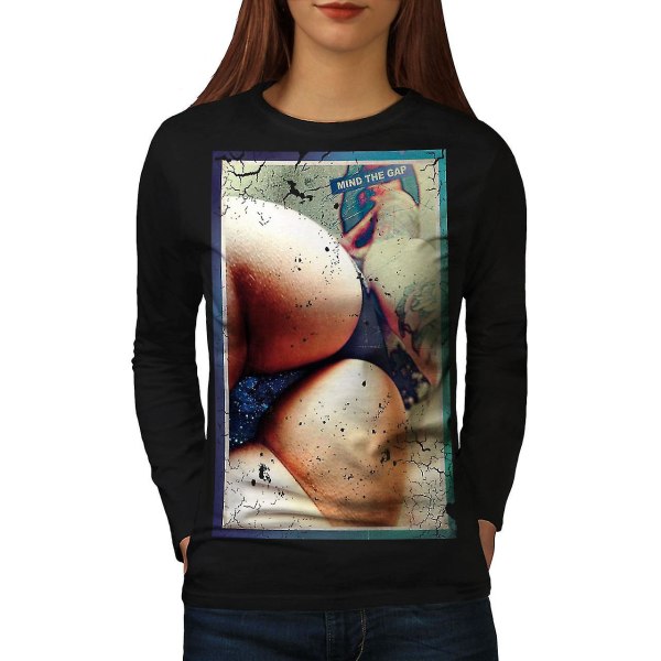 Ass Butt Girl Photo Women Blacklong Sleeve T-shirt M