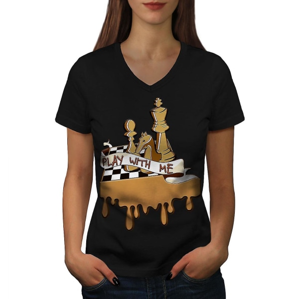 Spela schack med mig T-shirt för kvinnor L