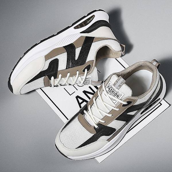 Herrsneakers Andas löparskor Mode Sportskor SN10 WhiteBrown 41