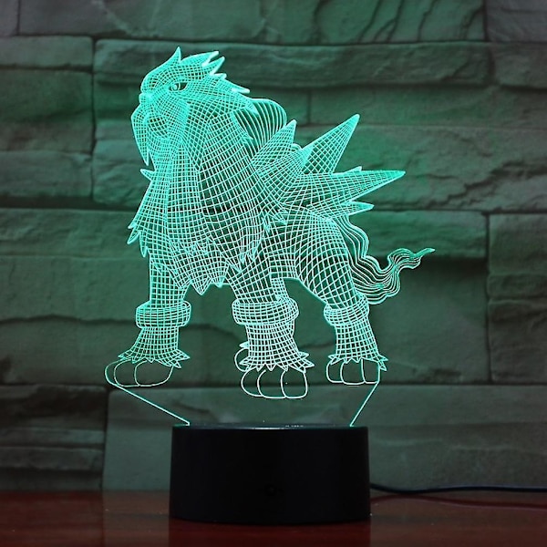 Entei 3d Led Nattljus Sovrumsbordslampa Ändrar färg