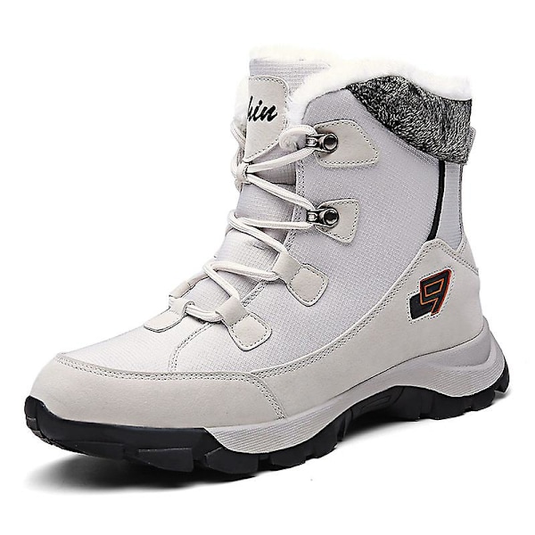 Herr Dam Vinterstövlar Snow Boot Plysch Varma Skor Vattentät Boot 1623 Gray 42
