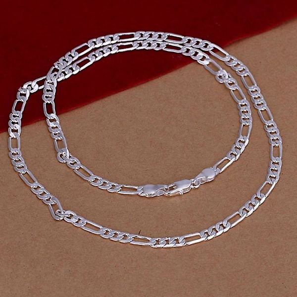 4mm män och kvinnor Enkelt mode ihåligt i sidled Halsband platt kedja
