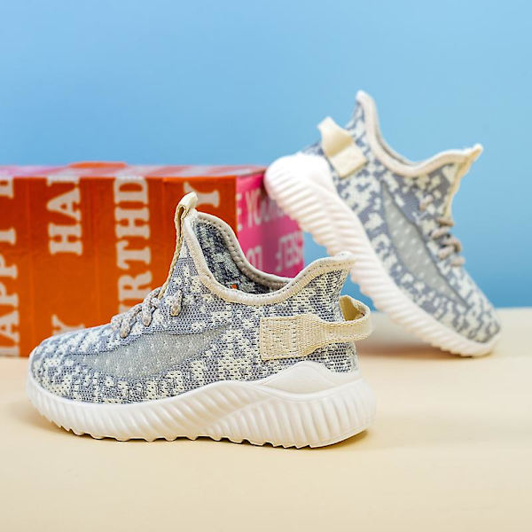 Sneakers för barn som andas löparskor Mode Sportskor T2113 Gray 34