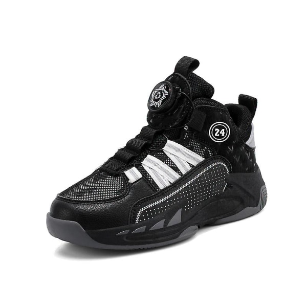 Basketskor för barn Mode Pojkar Flickor Sneakers Sportskor som andas 3Al813 Black 34