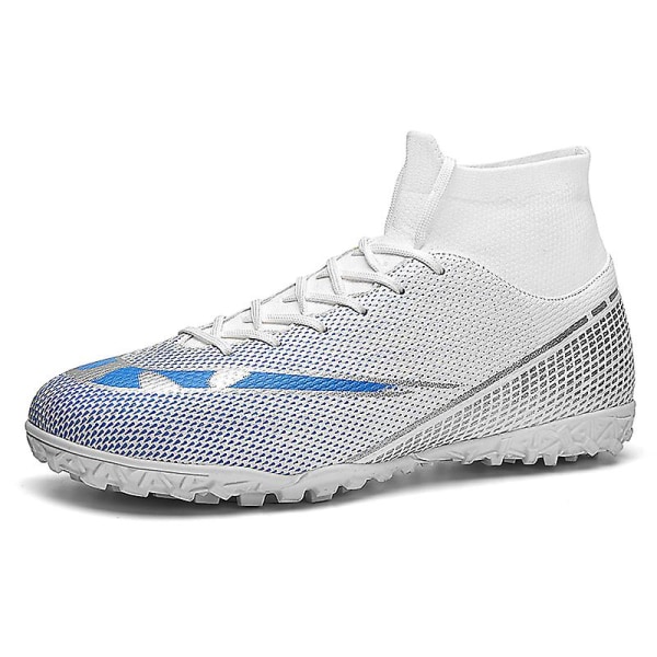 Fotbollsskor för män Halkfria fotbollsskor Klossar Gräs Fotbollssneakers 3AR2313 White 47