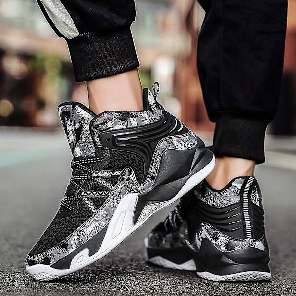 Basketskor för män Mode Dam Sneakers Andas Sportskor 3A693 Black 41