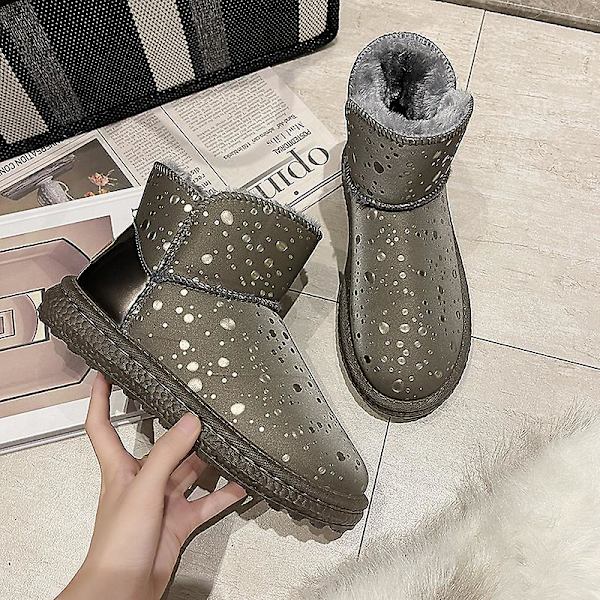 Dam Vinterstövlar Snow Boot Plysch Varma Skor Vattentät Boot Yjy-5 Gray 40