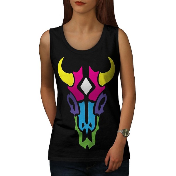Cow Skull Women Blacktank Top XL