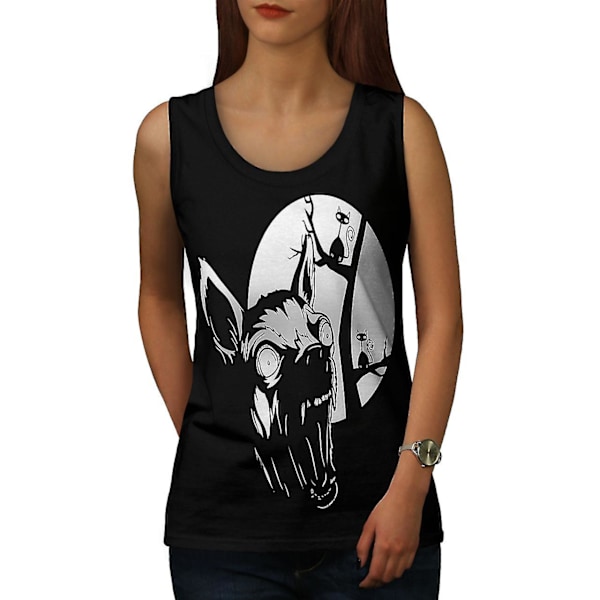 Evil Dog Valp Skräck Kvinnor Blacktank Top M