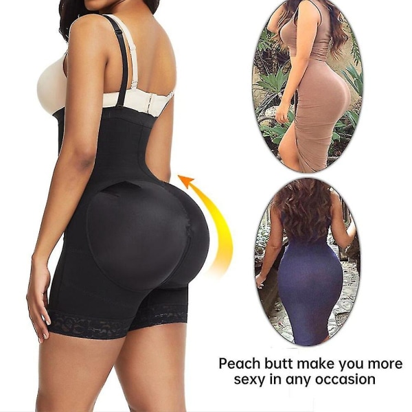 Lequeen Colombiana Mujer Magkontroll Gördel Kompression Kroppsformare med dragkedja Post Fettsugning Bantning Shapewear Skims,beige XXL