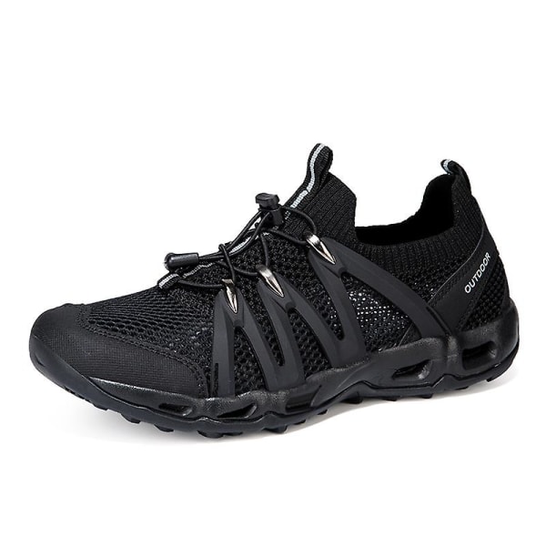 Vandringsskor för män Trailrunning Skor Halksäkra Fitness Walking Jogging Sneakers 3C2028 Black 39