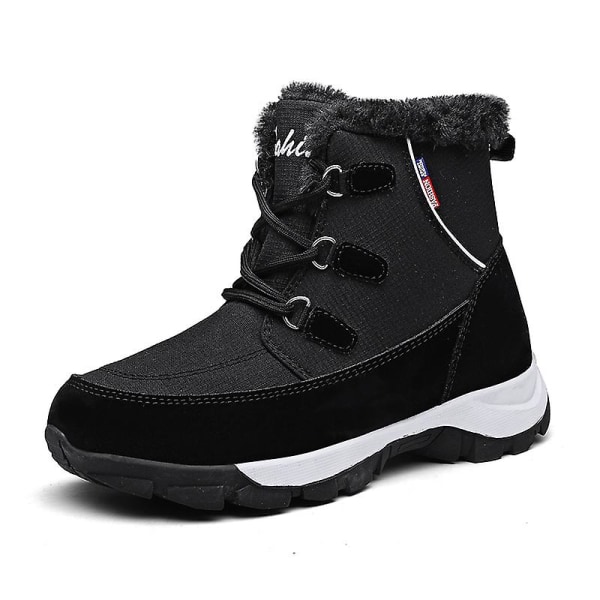 Dam Vinterstövlar Snow Boot Plysch Varma Skor Vattentät Boot 1622 Black 37