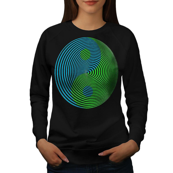 Yin Yang Spiral Fashion Women Blacksweatshirt L